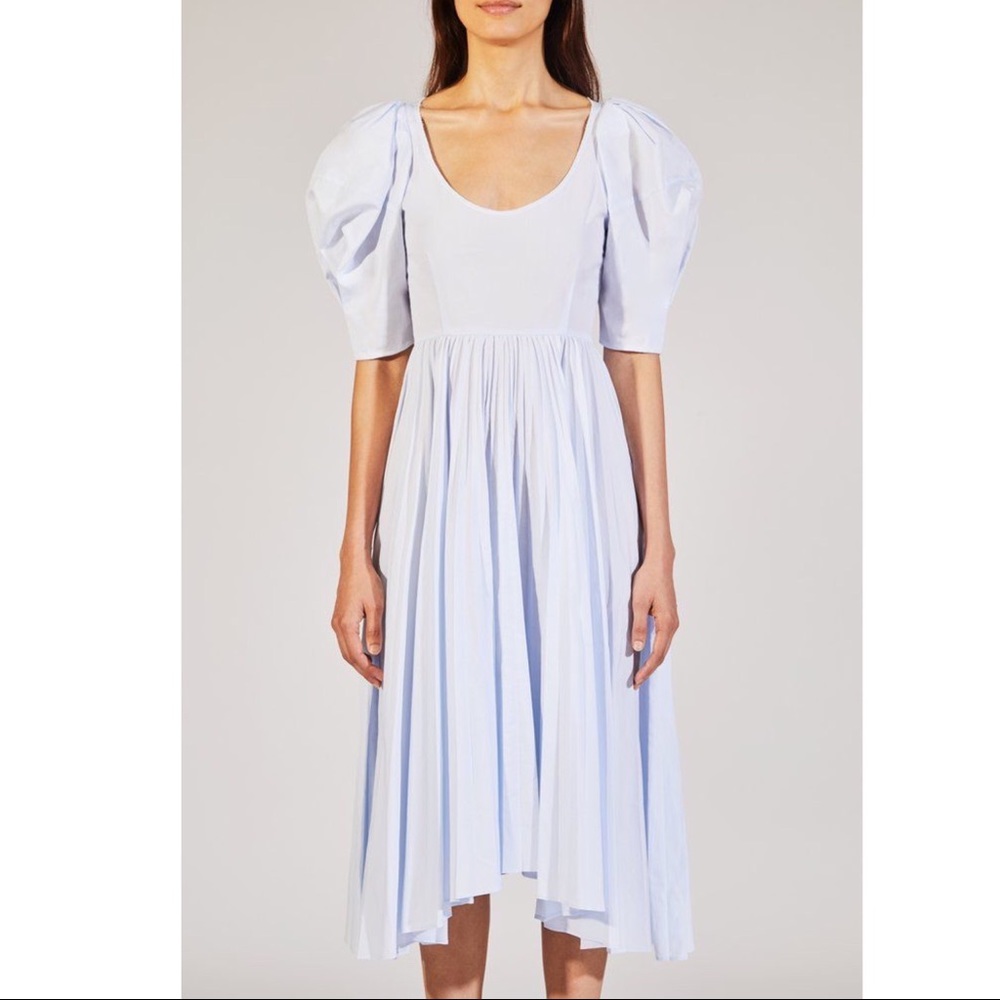 NWOT Khaite puff sleeve pleated dress